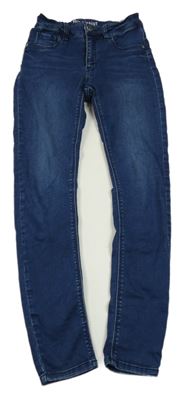 Tmavomodré high waist skinny rifle Page One Young