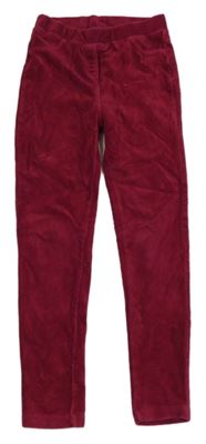 Malinové sametové žebrované tregíny LC Waikiki