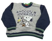 Šedo-tmavomodrá mikina se Snoopym