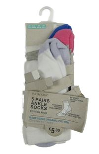 Nové - 3x - Bielo-farebné ponožky Primark vel. 31-36