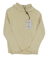 Nové - Smotanový rebrovaný sveter s rolákom M&Co.