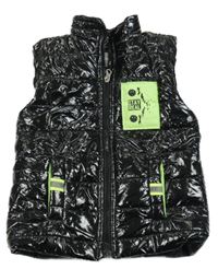 Čierna šušťáková prešívaná zateplená bunda