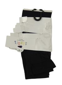 Nové - Černé silonové punčocháče George 