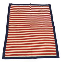 Červeno-smetanová pruhovaná pletená deka Dunelm