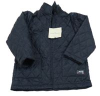 Nové - Tmavomodrá šušťáková prešívaná zateplená bunda Redaction