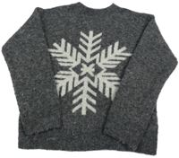 Sivý sveter s vločkou M&S