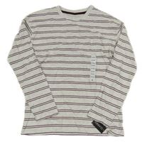 Nové - Šedo-vínové pruhované triko Dunnes