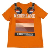 Oranžové tričko so sluchátky C&A