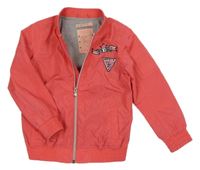 Růžový šusťákový jarní bomber s nášivkami Staccato 