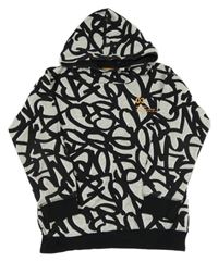 Černo-šedá vzorovaná mikina s kapucí Nutmeg