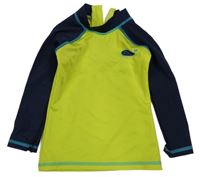 Limetkovo-tmavomodré UV triko s velrybou Topomini 