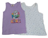 2x Lila + biela košieľka  so zvieratkami