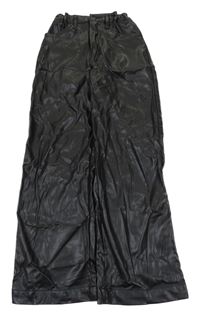 Čierne koženkové flare nohavice H&M