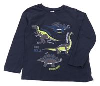 Tmavomodré triko s dinosaury Kiki&Koko