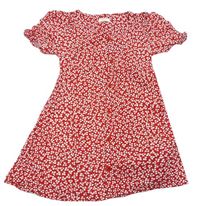 Červeno-biele vzorované prepínaci košeľové šaty Next