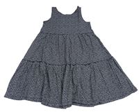 Tmavomodré šaty s bielými srdiečkami H&M