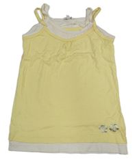 Světležluto-biely top s kvetmi TCM