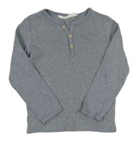Modro-sivé melírované tričko s gombíky H&M
