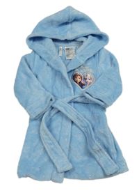Světlemodrý třpytivý plyšový župan s Frozen a kapucí H&M
