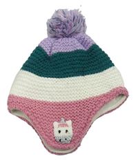 Ružovo-smetanovo-smaragdová čapica s jednorožcom a brmbolcom M&S