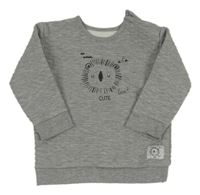 Sivá melírovaná prešívaná vyteplená mikina so s levíkom  George