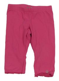 Tmavoružové capri legíny s čipkou Benetton