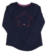 Tmavomodré triko s hvězdičkami a flitry Nutmeg