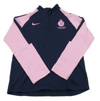 Tmavomodro-růžová thermo fotbalová mikina se znakem Nike