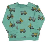 Svetlotyrkysová á mikina s nákladními autami M&S