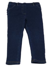 Tmavomodré tregíny riflového vzhledu s volánky Topomini