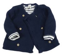 Tmavomodrý prepínaci podšitý sveter ORCHESTRA