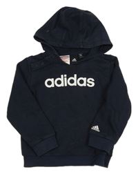 Tmavomodrá mikina s kapucí Adidas