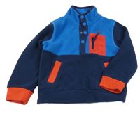 Tmavomodro-modro-červená fleecová mikina Mini Boden