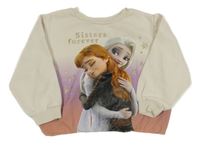 Smetanovo-fialovo-skořicová oversize mikina s Frozen H&M