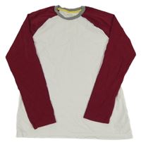 Bielo-vínovo-sivé tričko amazon essentials