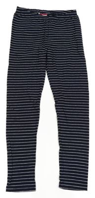 Tmavomodro-biele pruhované legíny YIGGA