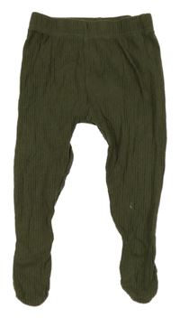 Tmavokhaki žebrované polodupky PEP&CO