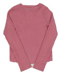 Ružové rebrované crop tričko F&F