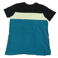 Čierno-světležluto-modrozelené tričko PRIMARK