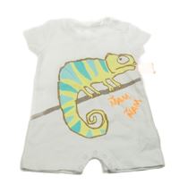 Biely kraťasový overal s chameleonem Zara