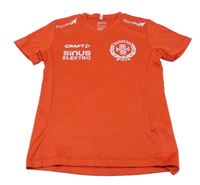 Červené funkčné športové tričko s nápismi CRAFT