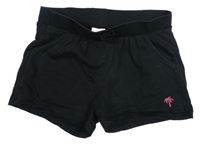 Čierne kraťasy s palmou a mašličkou C&A