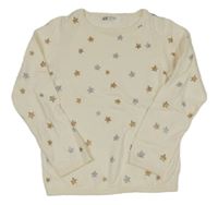 Smotanový sveter so zlatými a striebornými hviezdičkami H&M