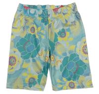 Svetlomodré kvetované legínové kraťasy