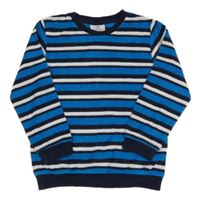 Modro-tmavomodro-biela pruhovaná froté mikina Topolino