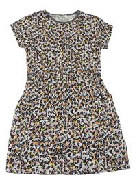 Farebné bavlnené šaty s leopardím vzorom zn. Next