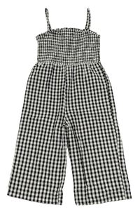 Černo-bílý kostkovaný culottes overal Primark