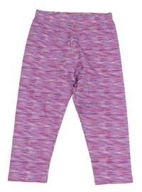 Lila-růžovo-fuchsiové melírované capri legíny Primark