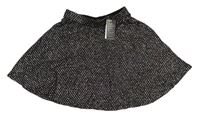 Čierna vzorovaná trblietavá slávnostná sukňa Primark