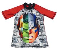Bielo-čierno-červené UV tričko s Avengers Marvel